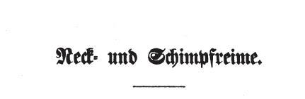 Neckreime und Schimpfreime
